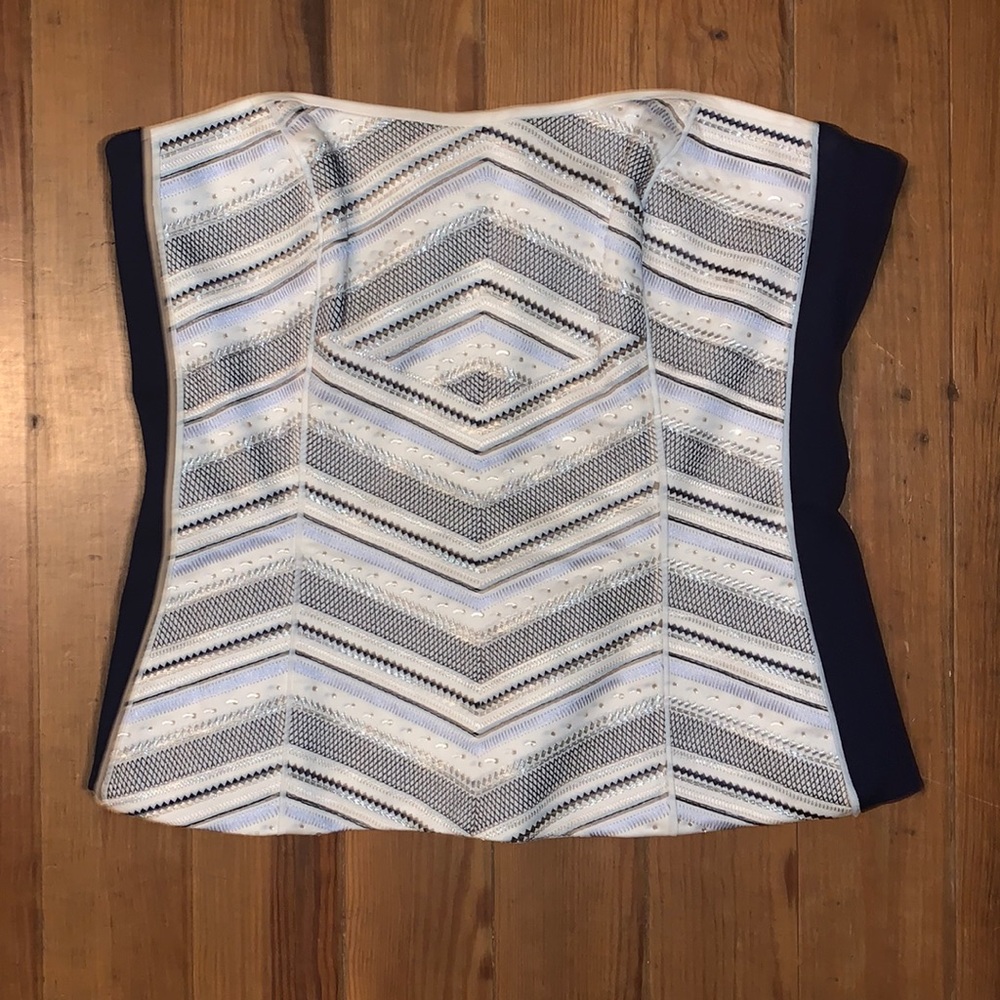 White House Black Market - navy/white bustier
